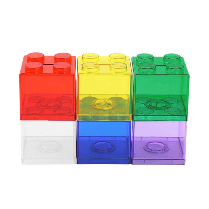 6pcs Stackable Building Blocks Coin Bank Toy Savings Jar Gift for Young Users