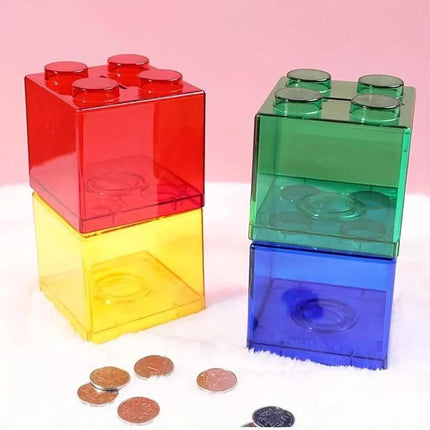 6pcs Stackable Building Blocks Coin Bank Toy Savings Jar Gift for Young Users