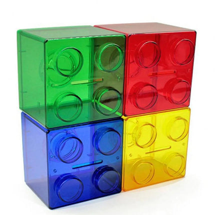 6pcs Stackable Building Blocks Coin Bank Toy Savings Jar Gift for Young Users