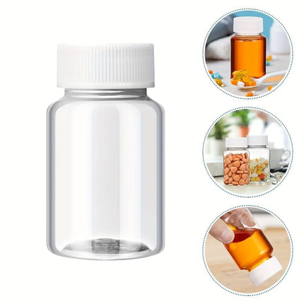 100 Pcs Clear Plastic Bottle with Lid 15 20 30ml for Pills Powder Craft Beads