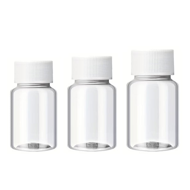 100 Pcs Clear Plastic Bottle with Lid 15 20 30ml for Pills Powder Craft Beads