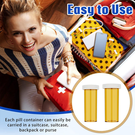 100PCS Sealed Twist Off Pill Bottles 6 Or 8 Dram Food Grade Transparent Portable