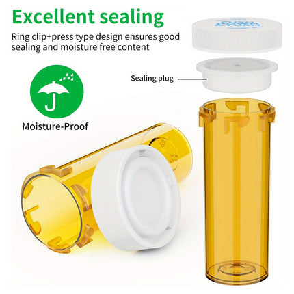 100PCS Sealed Twist Off Pill Bottles 6 Or 8 Dram Food Grade Transparent Portable