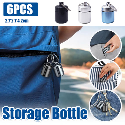 6Pcs Mini Sealed Metal Aluminum Tin Small Item Storage Jar Container Box Use