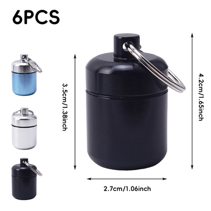 6Pcs Mini Sealed Metal Aluminum Tin Small Item Storage Jar Container Box Use
