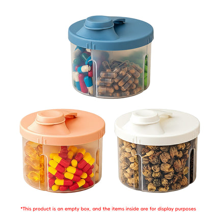 3Pcs Portable Pill Organizer Weekly Medicine Compartment Box Travel Daily Use