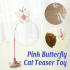 Suction Cup Cat Toy with Butterfly Interactive PVC Teaser Stick for Indoor Cats