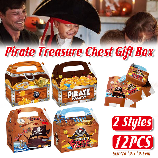 12PCS Pirate Theme Candy Gift Box Party Favour Supplies Decorative Return Gifts