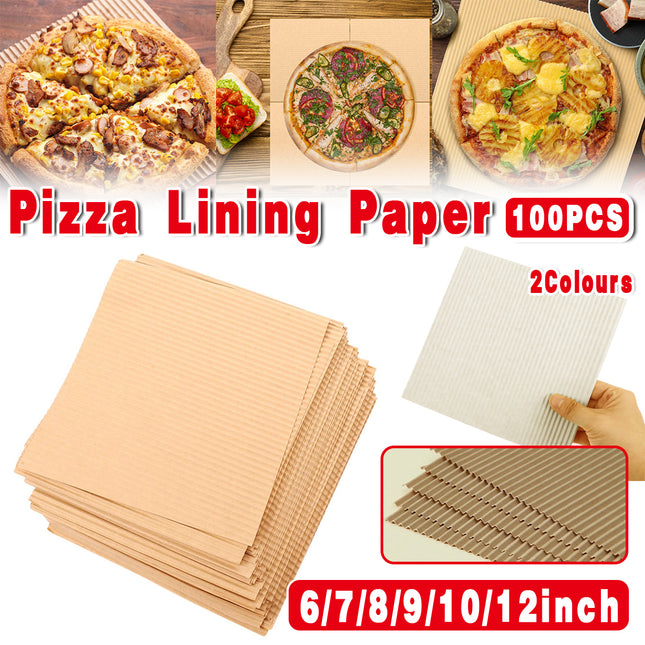 100PCS Pizza Box Pads Greaseproof Paper Food Liners Oil Resistant Pizza Mat