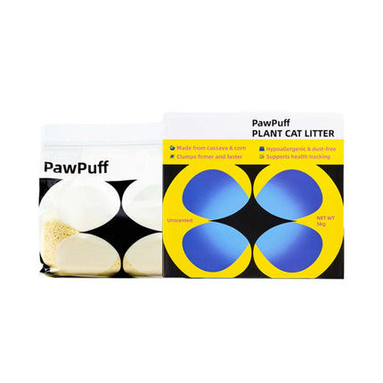 PawPuff 100 percent  Natural Plant Based Cat Litter Corn and Cassava 2bags 5kg