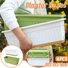 Plastic Flower Pot Set 6PCS Rectangular Planter Box Balcony Garden Vegetable Pot