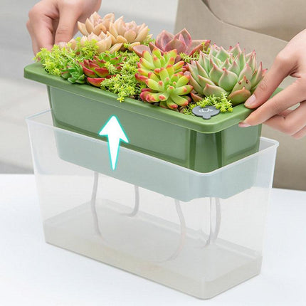 Balcony Vegetable Pot Planter Lazy Self Priming Flower Pot for Indoor Gardening