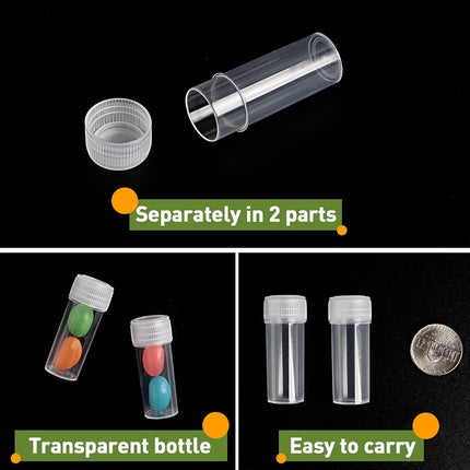 200 Pcs Clear Plastic Storage Bottle with Lid for Pills Beads Craft Small Items
