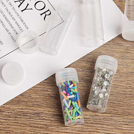200 Pcs Clear Plastic Storage Bottle with Lid for Pills Beads Craft Small Items