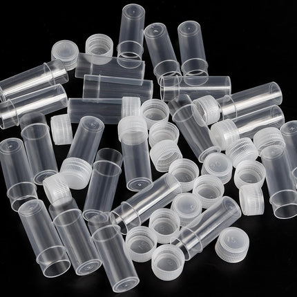 200 Pcs Clear Plastic Storage Bottle with Lid for Pills Beads Craft Small Items