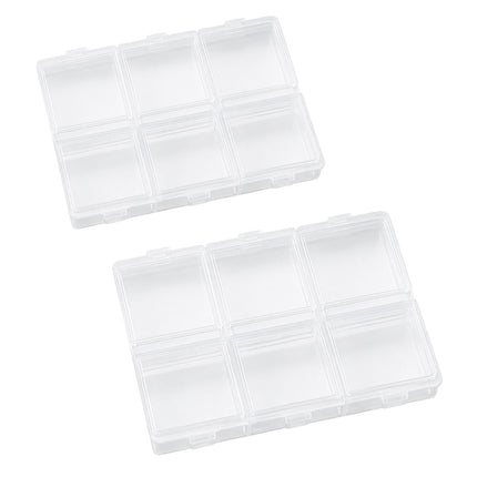 Clear 6 Compartment Parts Boxes 30 Pack PP S M Sizes
