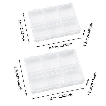 Clear 6 Compartment Parts Boxes 30 Pack PP S M Sizes