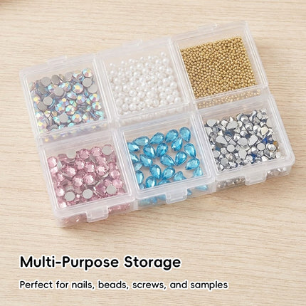 Clear 6 Compartment Parts Boxes 30 Pack PP S M Sizes