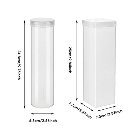 6-Pack Clear Airtight Storage Jars with Lids Transparent Plastic Canisters