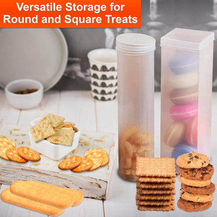 6-Pack Clear Airtight Storage Jars with Lids Transparent Plastic Canisters
