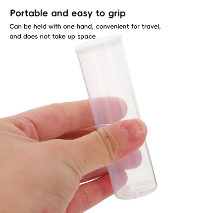 20Pcs Plastic Cylinder Container Clear Small Item Storage Lab Specimen Storage