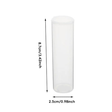 20Pcs Plastic Cylinder Container Clear Small Item Storage Lab Specimen Storage