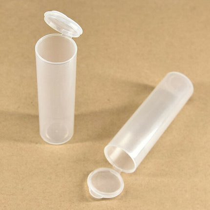 20Pcs Plastic Cylinder Container Clear Small Item Storage Lab Specimen Storage