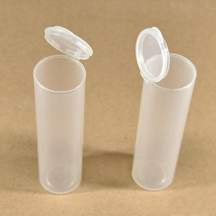 20Pcs Plastic Cylinder Container Clear Small Item Storage Lab Specimen Storage