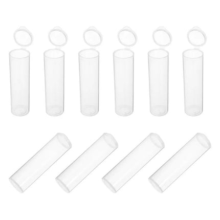 20Pcs Plastic Cylinder Container Clear Small Item Storage Lab Specimen Storage