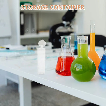 20Pcs Plastic Cylinder Container Clear Small Item Storage Lab Specimen Storage
