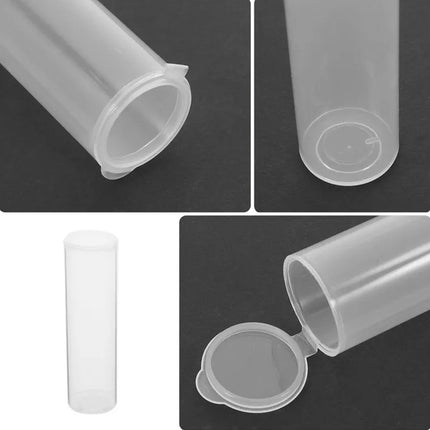 20Pcs Plastic Cylinder Container Clear Small Item Storage Lab Specimen Storage