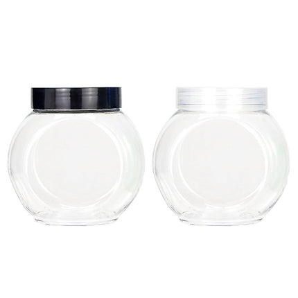 Clear Plastic Storage Jars 50 Pack Black or Clear Lids