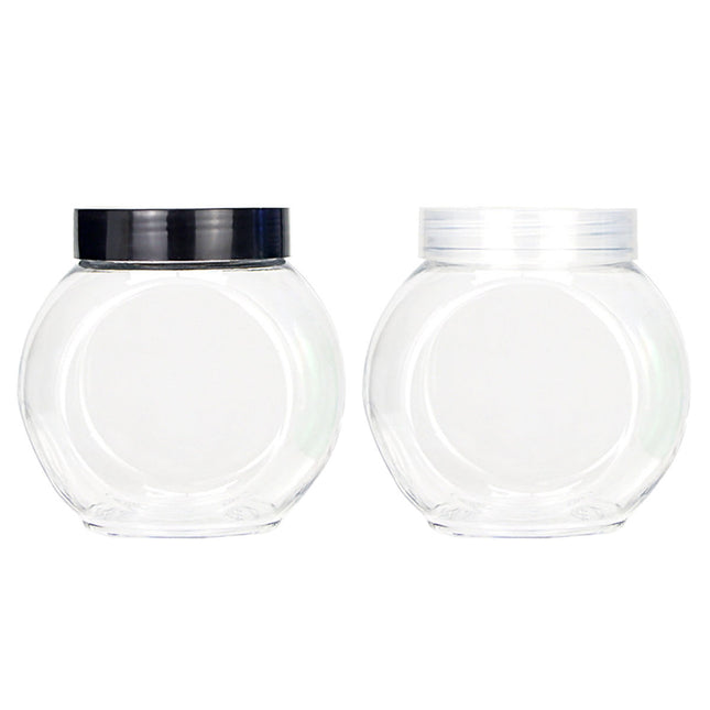 Clear Plastic Storage Jars 50 Pack Black or Clear Lids