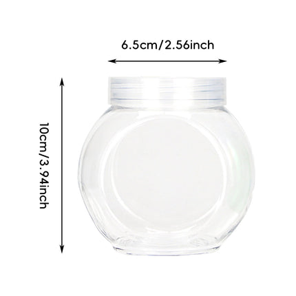 Clear Plastic Storage Jars 50 Pack Black or Clear Lids