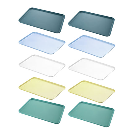 10 Pack Wheat Straw Serving Trays 43x30.5cm Stackable Easy Clean