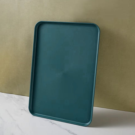 10 Pack Wheat Straw Serving Trays 43x30.5cm Stackable Easy Clean
