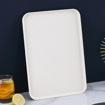 10 Pack Wheat Straw Serving Trays 43x30.5cm Stackable Easy Clean