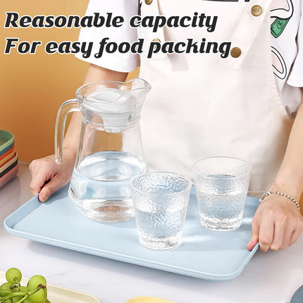 10 Pack Wheat Straw Serving Trays 43x30.5cm Stackable Easy Clean