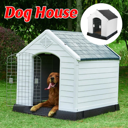 Outdoor Dog House Large Kennel Rainproof Removable Washable Pet Cage Shelter