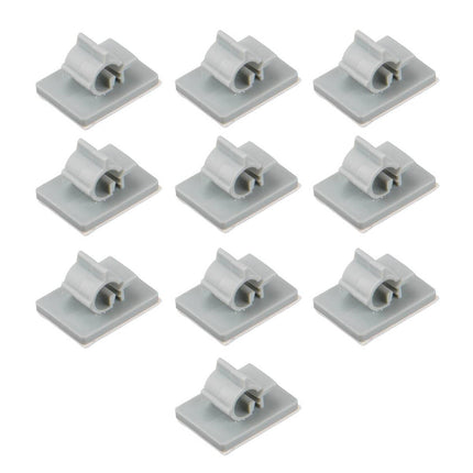 Adhesive Plastic Pipe Clamps 6.4mm 10 Pack Grey