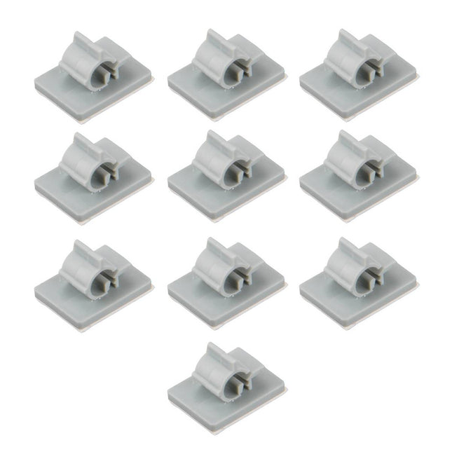 Adhesive Plastic Pipe Clamps 6.4mm 10 Pack Grey