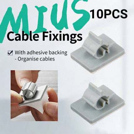 Adhesive Plastic Pipe Clamps 6.4mm 10 Pack Grey