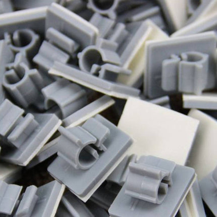 Adhesive Plastic Pipe Clamps 6.4mm 10 Pack Grey