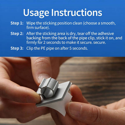 Adhesive Plastic Pipe Clamps 6.4mm 10 Pack Grey
