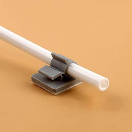 Adhesive Plastic Pipe Clamps 6.4mm 10 Pack Grey