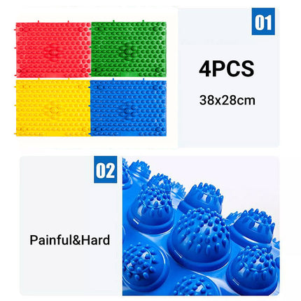 4PCS Shiatsu Foot Massage Pad Reflexology Board Foot Care Relaxation Mat