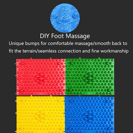 4PCS Shiatsu Foot Massage Pad Reflexology Board Foot Care Relaxation Mat