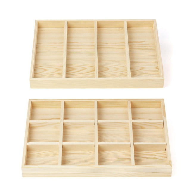 Wooden Jewellery Storage Box Display Tray Organizer for Rings Earrings Necklaces
