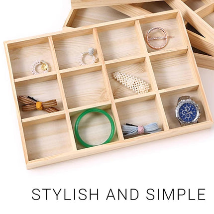 Wooden Jewellery Storage Box Display Tray Organizer for Rings Earrings Necklaces