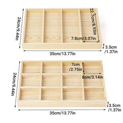 Wooden Jewellery Storage Box Display Tray Organizer for Rings Earrings Necklaces